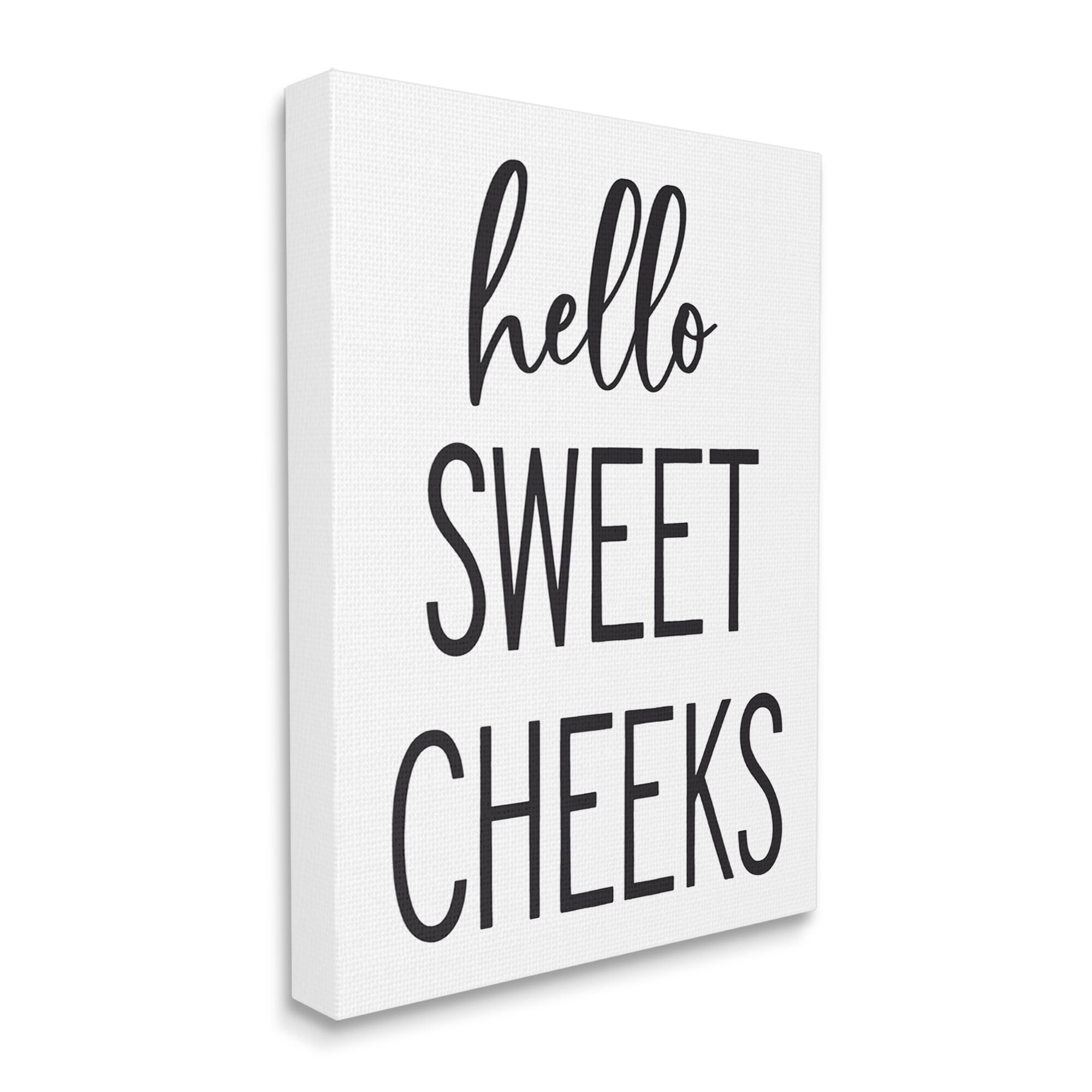 Stupell Industries Hello Sweet Cheeks Silly Bathroom Washroom Humor Graphic Art Gallery Wrapped Canvas Print Wall Art, Design by Lettered and Lined