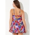 thumbnail image 3 of Swimsuits For All Women's Plus Size Loop Strap Swimdress 12 Pink Floral, 3 of 3