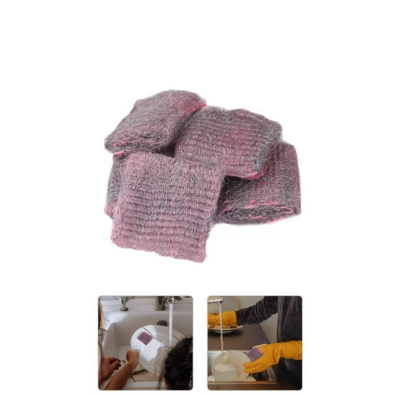 Steel Wool Soap Pads,QZS Reusable Cleaning Pans Pads for Linoleum Floors,20Pack Portable Metal Scouring Cleaning Mats for Dishes