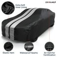 thumbnail image 2 of RuXom Car Cover - 100% Waterproof Ford Mustang 1969-1973 All-Weather Premium Plus Car Cover (Stripe - Black / Gray), 2 of 9