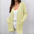 thumbnail image 2 of Open Front Cardigan for Women, Comdrip Women's Lightweight Cardigan Sweaters Open Front Long Sleeve Casual Loose Thin Cardigans with Pockets 2025 Light Weight Cardigan Women Yellow S, 2 of 4