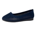 thumbnail image 3 of Nestiefly Women's Breathable Mesh Flats Shoes, Soft Loafers Flats, White Slip on Shoes Comfortable Walking Shoes Navy 41, 3 of 6