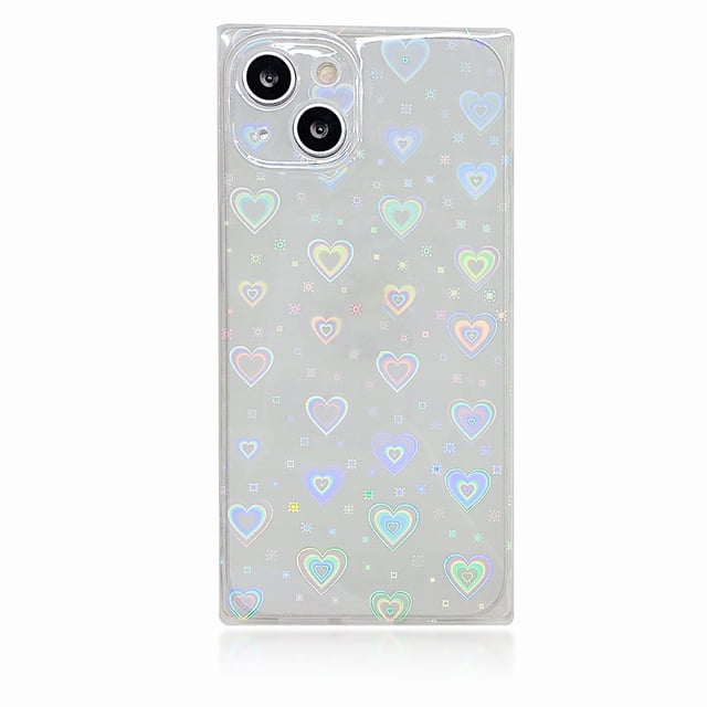 MasteelfCA Bling Love Hearts Phone Case Girls Women Slim Protection Case Compatible with 13