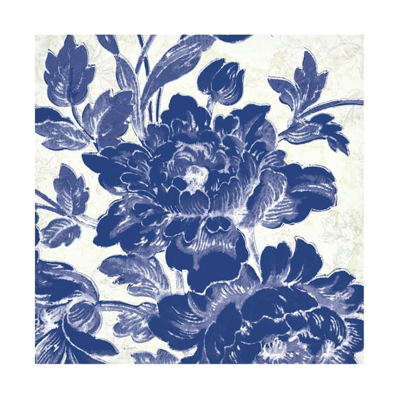 Trademark Fine Art 'Toile Roses VI Indigo' Canvas Art by Sue Schlabach