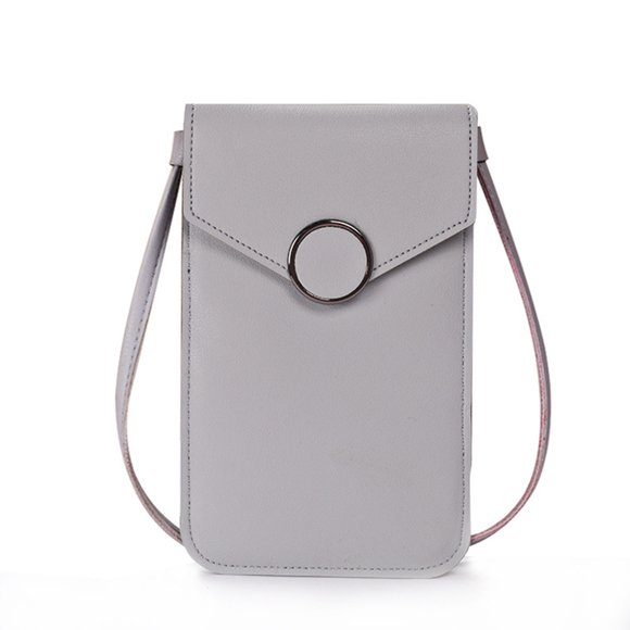 Bolso táctil para mujer: bolso cruzado de cuero con ventana transparente, ranuras para tarjetas de crédito y correa para el hombro | Ideal para viajar, comprar y usar a diario
