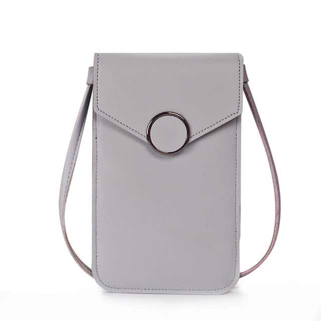 Xihbxyly Monedero para Teléfono con Pantalla Táctil, Diseño de Ventana Transparente, Piel Sintética Suave, Bandolera con Ranuras para Tarjetas, Ligero y Elegante, Ideal para Viajes, Compras y Activid