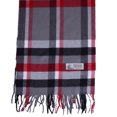 thumbnail image 2 of Women Men Gray Check Stripe Plaid Scarves Warm Soft Scarf with Fringes, 2 of 2