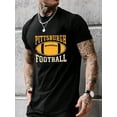 thumbnail image 1 of Camiseta gráfica de fútbol americano de Pittsburgh para hombre: camiseta informal de manga corta con cuello redondo, lavable a máquina, ropa deportiva de verano, camisetas deportivas, camisetas de oci, 1 of 9