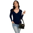 thumbnail image 4 of LadybranchWomen Summer Stretch Slim Round Neck Ribbed Tank Basic Solid Top(Large,Pure Blue）, 4 of 7