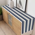 thumbnail image 4 of Navy Blue Khaki Striped Table Runner - 36 Inch Long, Kitchen Dining Table Runner Dresser Scarves, Gradient Horizontal Lines Farmhouse Decor for Coffee Tables Wedding Party Banquet, 4 of 8