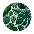 thumbnail image 2 of Nawypu Banana Leaf Tropical Palm Leaves Round Tablecloth Full Width Single-Sided Printing White, 2 of 7