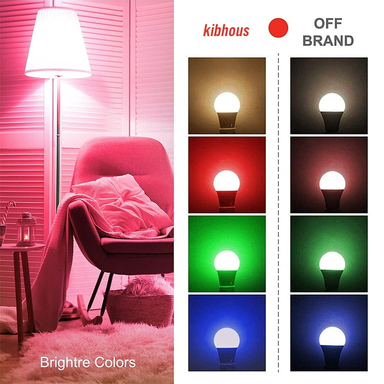 Wi-Fi Smart Light Bulbs, E26 Color Changing Led Bulb Works with the App, 2.4Ghz Only, 1050 Lumens, 10W Dimmable RGB Warm White 2700K Smart Home Lighting, 4 Pack - Walmart.com