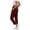 Wine, variant on Yertdoel Cargo Pants Women Solid Color High Waisted Drawstring Straight Leg Casual Pants Outdoor Stylish Cozy Workwear Hiking Pants with Multi Pockets
