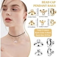 thumbnail image 2 of 40pcs 2 Sizes Bead Cap Pendant Bails 24K golden & 925 Sterling Silver Plated Eye Pin Bails Pearl Pendant Connector for Pendant Necklace Jewelry Making, 2 of 7