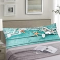thumbnail image 2 of Beach Body Pillow Cover Summer Starfish Seashell on Coastal Nautical Long Pillowcase with Zipper Decorative Cushion Pillow Covers Soft Large Bedding Pillow Cases for Bedroom,Couch,20"x54",Turquoise, 2 of 5