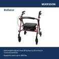 thumbnail image 3 of McKesson Lightweight Rollator, Folding - Rolling Walker, Aluminum, Red, 1 Ct, 3 of 10