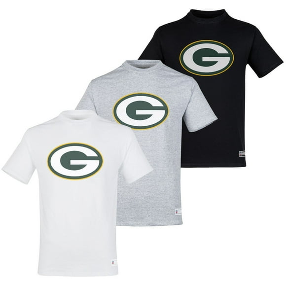 NFL Paquete de 3 Playeras Green Bay Packers para Hombre, Talla Mediana