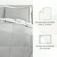 thumbnail image 3 of Noble Linens 3-Piece Light Gray Moonlight Stars Reversible Print Comforter Set, King/CalKing, 3 of 10