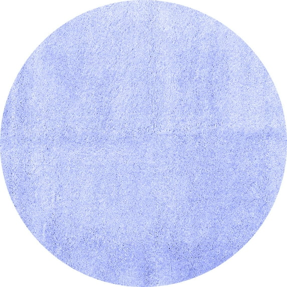 Ahgly Company Indoor Round Solid Blue Modern Area Rugs, 5' Round