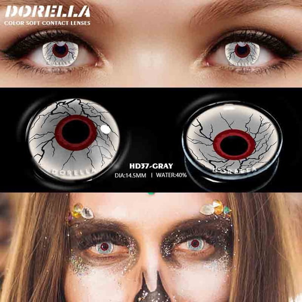 Lentes de contacto para ojos de Halloween, lentillas multicolores de Anime, Cosplay, 2 piezas