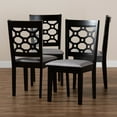 thumbnail image 5 of Baxton Studio Peter Modern and Contemporary Grey Fabric Upholstered and Dark Brown Finished Wood 4-Piece Dining Chair Set, 5 of 6