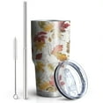 thumbnail image 2 of 30oz Autumn Fall Leaves Pattern Tumblers Stainless Steel Tumbler with Lid and Straw,Vacuum Insulated Double Wall Travel Tumbler Cups Mug with Cleaning Brush for Coffee,Tea, 2 of 7