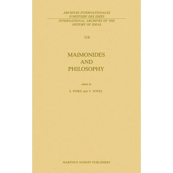 International Archives of the History of Maimonides and Philosophy, Book 114, (Hardcover)