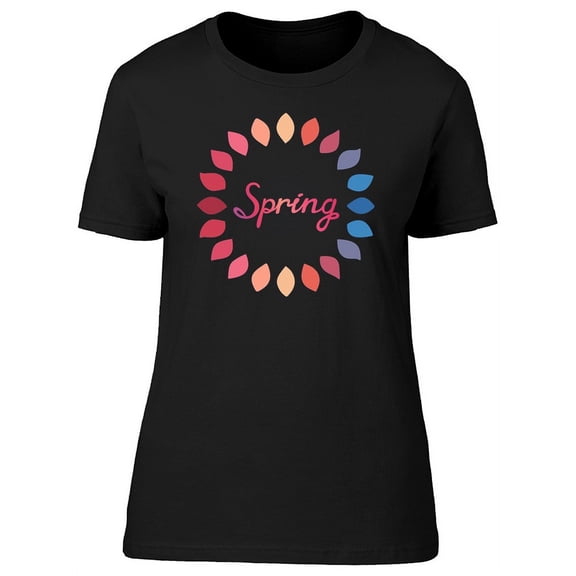 Spring With Rainbow Autumn Leave T-Shirt Women -Image by Shutterstock, Female Small