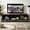 Black+Brown, variant on 70.12" Farmhouse TV Stand,Entertainment Center with Glass Doors & Storage Cabinets,Adjustable Shelves,Television Stands for TV Up to 75 Inch,Modern Media Console Table for Living Room,Cherry