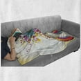 thumbnail image 6 of Modern Soft Flannel Fleece Throw Blanket, Rainbow Colored Image with Bold Lines and Flowers Buds Blossoms Ivy Artwork Print, Cozy Plush for Indoor and Outdoor Use, 50" x 60", Multicolor, by Ambesonne, 6 of 6