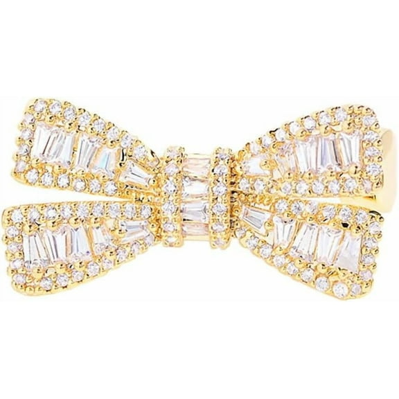 Rhinestone Tiny Bow Brooch Pin for Women Cubic Zirconia Minimalist Ribbon Knot Lapel Pins Cost Clothing Shirt Suit Safety Clip Dainty Accessory Jewelry