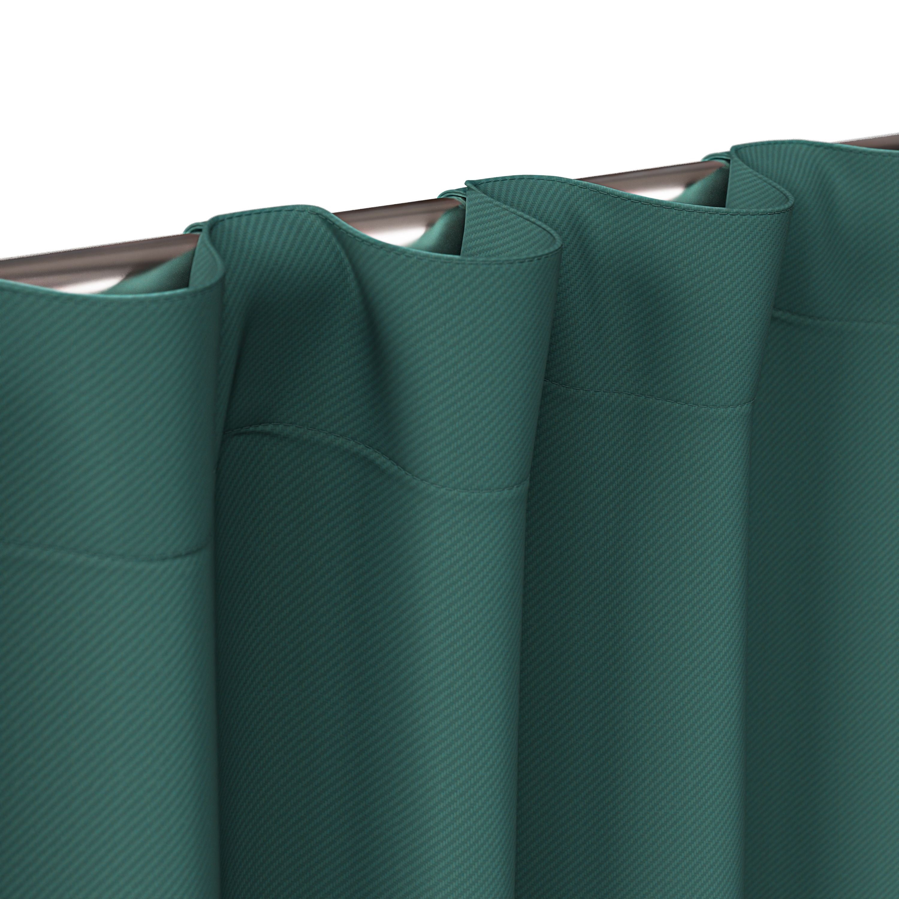 Mainstays Kids Dark Green Solid Blackout Rod Pocket with Back Tabs Curtain Panel Pair, Set of 2, 30" W x 63" L