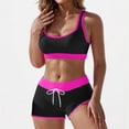 thumbnail image 5 of Period Swimwear Two Piece Leakproof Swimsuit Menstrual High Waist Bikini Sets Color Block Bathing Suit for Teen Girls Pink XL, 5 of 6