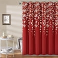 thumbnail image 5 of Rideau de Douche à Fleurs Pleureuses, 72 Po x 72 Po (H x L), Rouge, 5 of 5