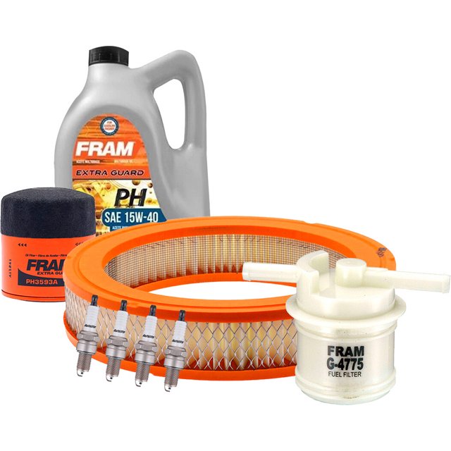 Kit De Afinación Con Aceite 15W40 Mineral, Bujías Platino, Filtro De Aire, Filtro De Aceite Y Filtro De Combustible 8 Piezas Compatible con Mazda B2000 L4 2.0L DE 1986 A 1987