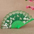thumbnail image 3 of D-GROEE Folding Fan, Cloth Folding Hand Fan, For Cooling, Performances, Decorations, Gifts, Vintage Style Exquisite Pattern Folding Fan Photography Prop, 3 of 6