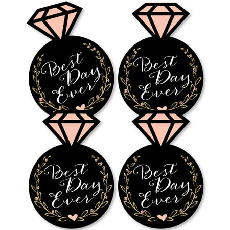 Best Day Ever - Ring Decorations DIY Bridal Shower Party Essentials - Set of