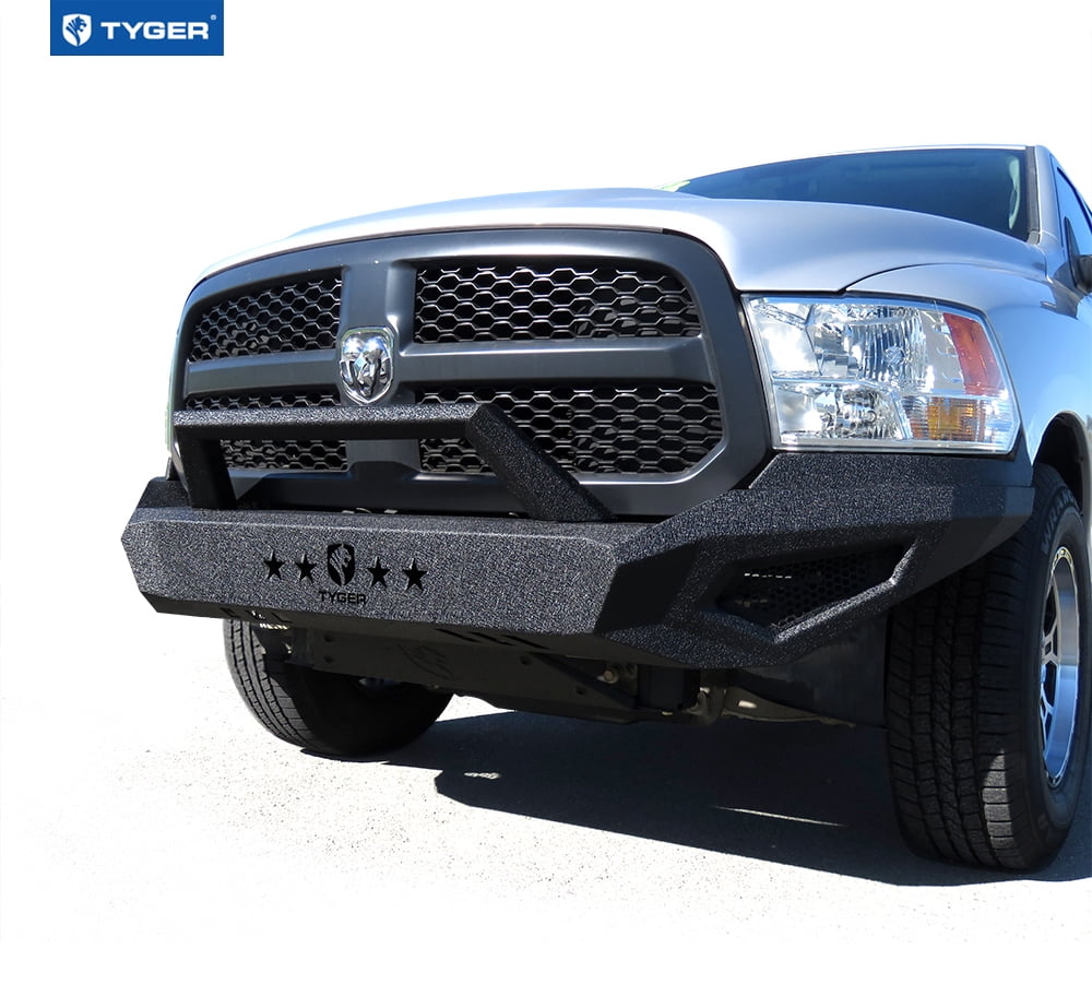 Tyger Auto TG-BP6D80368 TYGER FURY Front Bumper Kit Compatible with 2013-2018 Dodge Ram 1500; 2019-2024 1500 Classic (Excl Rebel & Warlock Trims) Textured Black Rock Crawler