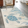 thumbnail image 2 of 4'x6' Area Rugs, Blue Turtle Coastal Indoor Outdoor Area Rug for Living Room Bedroom, Coral Summer Beach Nautical Ocean Beige Washable Bathroom Rugs Kitchen Floor Carpet Mats Home Decor Aesthetic, 2 of 8
