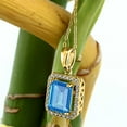thumbnail image 3 of Gem Stone King 18K Yellow Gold Plated Silver Pendant with 18 inch Chain Octagon Swiss Blue Topaz Moissanite (2.78 Cttw), 3 of 4