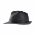 thumbnail image 2 of WITHMOONS Fedora Hat Vintage Weathered Leather Indiana Jones AC6387 (Black, L), 2 of 4