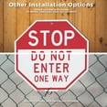 thumbnail image 6 of Stop Do Not Enter One Way 10 inch X 10 inch Octagon Plastic Sign with Aluminum Mounting Stake Weather Resistant UV Protected for Workplace Private Property and Construction Site Made in, 6 of 8