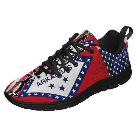 

Arkansas American Flag Us Running Shoes Sneakers Mesh Black Size 8.5