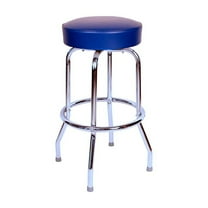Richardson Seating 1950s Floridian Swivel Stool-Color:Blue,Height:30