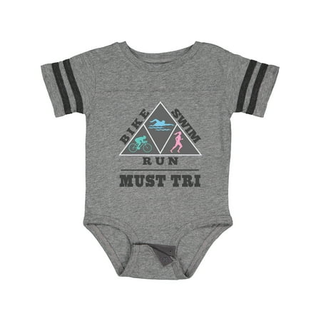 

Inktastic Triathlon Sports Running Swimming Biking Gift Baby Boy or Baby Girl Bodysuit