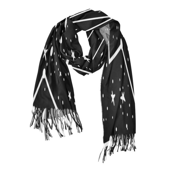 Stars Pattern Design Soft Stylish Scarf 86.6''x30.7'' Lightweight and Warm, Breathable