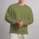 thumbnail image 1 of pstuiky camisas de manga larga para hombre, Sudadera deportiva informal de manga larga para hombre, color liso, con cuello redondo, gruesa, para gimnasio, uso diario, blusas versátiles a juego. xxxl, 1 of 4