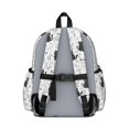 thumbnail image 3 of Cat and Flower White Pattern Cute School Backpack with Padded Back and Adjustable Shoulder Straps 13.4"x11"x4.7", 3 of 5