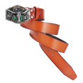 thumbnail image 3 of Western Style Cinturón De Cuero Para Hombre Cowboy Belt Buckle marrón Hugo Cinturones de vaquero occidentales, 3 of 8