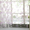 thumbnail image 3 of VerPetridure Green Leaf Pastel Flower Curtain Purple Flower Sheer Curtain Tulle Window Treatment Voile Drape Valance 1 Panel Fabric, 3 of 8